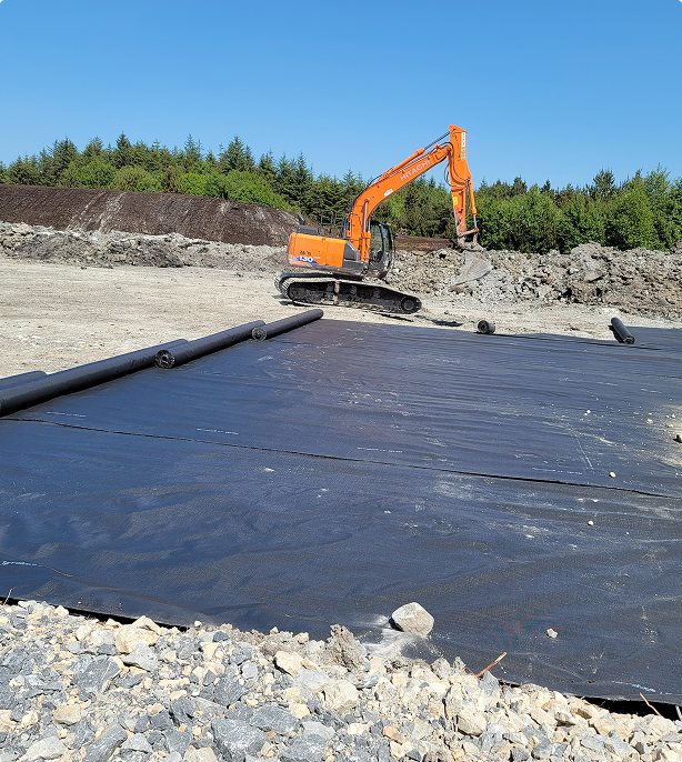 Digger working on Derrinlough Wind Farm