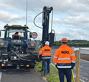 ROQ workers working on fencing